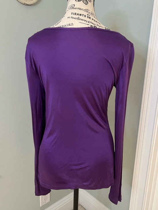 Versace Jeans Purple Draped Long Sleeve Shirt | US SZ 10 | Preowned | - Picture 3 of 11